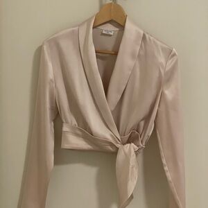 Babaton Satin Blazer in Soft Pink
